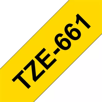   BROTHER szalag TZe-661, Sárga alapon Fekete, Laminált, 36mm  1.4", 8 méter