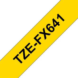   BROTHER szalag TZe-FX641, Sárga alapon Fekete, Flexibilis, 18mm  0.7", 8 méter
