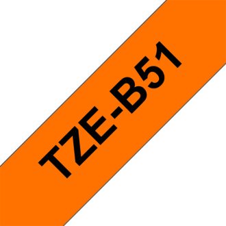   BROTHER szalag TZe-B51, Fluoreszkáló narancs alapon Fekete, Laminált, 24mm  0.94", 5 méter