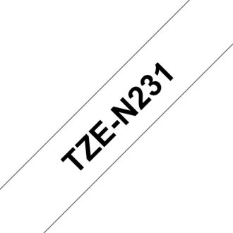   BROTHER szalag TZe-N231, Fehér alapon Fekete, Nem laminált, 12mm  0.47", 8 méter