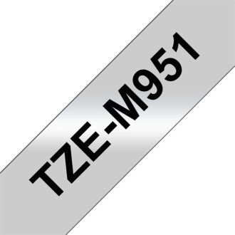   BROTHER szalag TZe-M951, Matt ezüst alapon Fekete, Laminált, 24mm  0.94", 8 méter