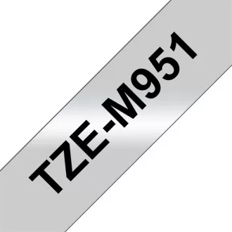   BROTHER szalag TZe-M951, Matt ezüst alapon Fekete, Laminált, 24mm  0.94", 8 méter