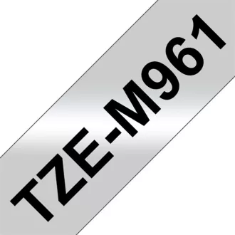   BROTHER szalag TZe-M961, Matt ezüst alapon Fekete, Laminált, 36mm  1.4", 8 méter