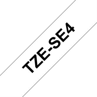  BROTHER szalag TZe-SE4, Fehér alapon Fekete, Biztonsági szalag, 18mm  0.7", 8 méter