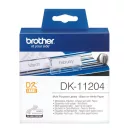 BROTHER Etikett címke DK-11204, 17mm x 54mm, Elővágott (stancolt), Fehér alapon fekete, 400 db