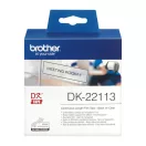 BROTHER Etikett címke DK-22113, Átlátszó alapon fekete, folytonos, filmrétegű szalag 62mm, 62mm x 15.24M