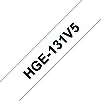   BROTHER szalag HGe-131, Átlátszó alapon Fekete, Nagy sebességű, 12mm  0.47", 8 méter, 5db/csomag