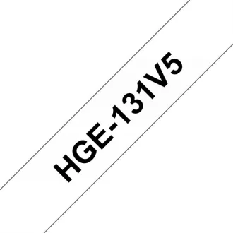   BROTHER szalag HGe-131, Átlátszó alapon Fekete, Nagy sebességű, 12mm  0.47", 8 méter, 5db/csomag