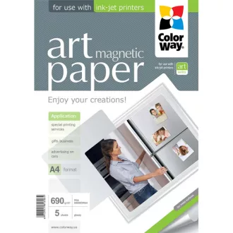   COLORWAY Fotópapír, ART series, fényes hűtőmágnes (ART glossy "magnetic"), 690 g/m2, A4, 5 lap