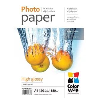   COLORWAY Fotópapír, magasfényű (high glossy), 180 g/m2, A4, 20 lap