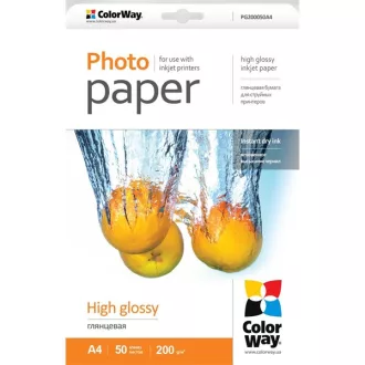   COLORWAY Fotópapír, magasfényű (high glossy), 200 g/m2, A4, 50 lap