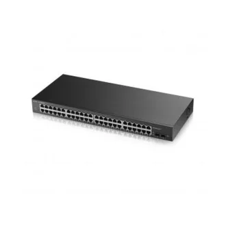   ZYXEL Switch 48x1000Mbps + 2xGigabit SFP, Fémházas Menedzselhető (48GbE port), GS1900-48-EU0102F
