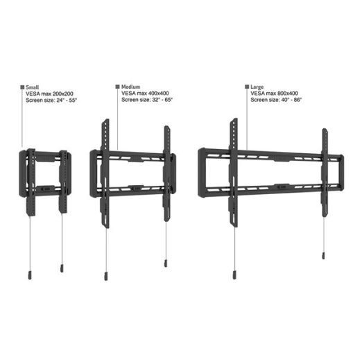 MULTIBRACKETS Fix fali konzol, M Universal Wallmount Fixed Large Black (40-86", max.VESA: 800x400 mm, 60 kg)