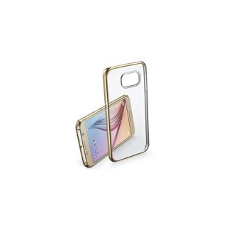   Cellularline Tok, CLEAR CRYSTAL, mobiltelefonhoz, kemény műanyag, arany színű króm kerettel, Samsung GALAXY S6 G920