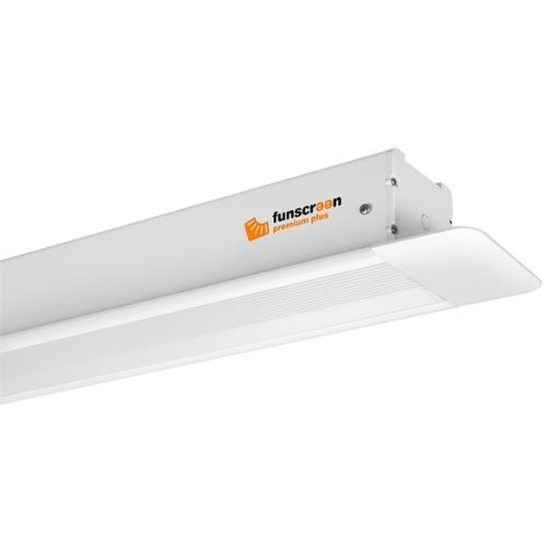 FUNSCREEN 100" (16:9) PREMIUM PLUS motoros Vetítővászon (álmennyezeti,oldalfeszített,Méret:247x134, Lát.méret:221x124cm)