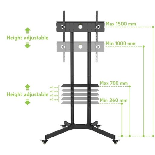 TECHLY ICA-TR6 gurulós padlóállvány 30-65" LED/LCD kijelzőhöz