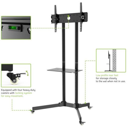 TECHLY ICA-TR6 gurulós padlóállvány 30-65" LED/LCD kijelzőhöz