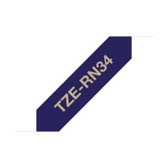  BROTHER Textil szalag TZe-RN34, Sötétkék alapon Arany, 12mm  0.47", 4 méter