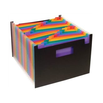   VIQUEL Harmonikairattartó, PP, 25 rekeszes, VIQUEL "Rainbow Class", fekete