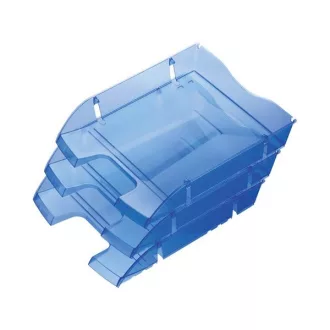   HELIT Irattálca, műanyag, törhetetlen,"Nestable Green Logic", áttetsző kék