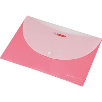   PANTA PLAST Irattartó tasak, A4, PP, patentos, két zsebes, PANTA PLAST, pasztell rózsaszín