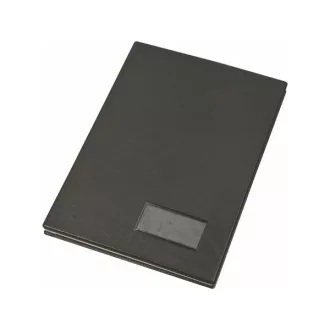   VICTORIA Aláírókönyv, A4, 20 részes, karton, műbőr hatású borító, VICTORIA, fekete