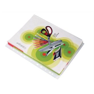   VICTORIA Katalógustartó genotherm, lefűzhető, A4, 100 mikron, víztiszta, 20mm, VICTORIA