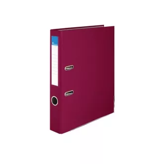   VICTORIA Iratrendező, 50 mm, A4, PP/karton, élvédő sínnel, VICTORIA, "Basic", bordó