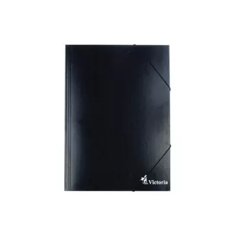 VICTORIA Gumis mappa, karton, A4, fekete