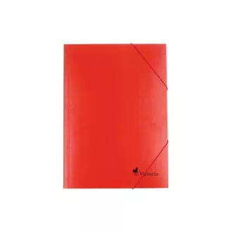 VICTORIA Gumis mappa, karton, A4, VICTORIA, piros