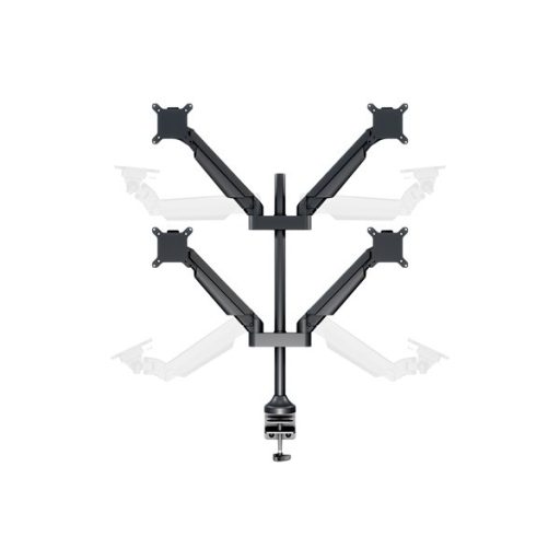 MULTIBRACKETS 4 karos asztali konzol, M VESA Gas Lift Arm Quad Black HD (15-32", max.VESA: 100x100 mm, 21 kg)