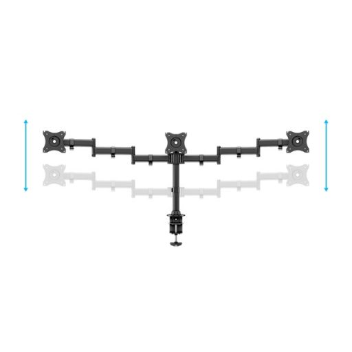 MULTIBRACKETS Asztali konzol (3 képernyős rögzítőkar), M Deskmount Basic Triple (15-27", max.VESA: 100x100 mm, 8 kg)