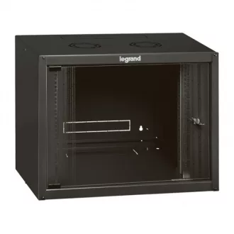   LEGRAND fali rack szekrény 19' 6U MAG: 362 SZÉL: 600 MÉLY: 400 antracit egyrekeszes üvegajtós készre szerelet MAX: 18 kg