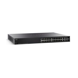   CISCO Switch 24x100Mbps + 2xGigabit kombó SFP + 2xSFP, Fémházas Rackes, Menedzselhető, SF350-24-K9-EU