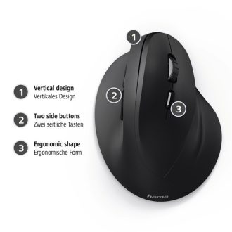   HAMA 182698, OPTIKAI EGÉR "VERTICAL ERGONOMIC EMC-500" FEKETE