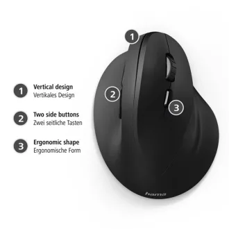  HAMA 182698, OPTIKAI EGÉR "VERTICAL ERGONOMIC EMC-500" FEKETE
