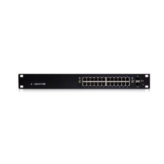   UBiQUiTi EdgeSwitch 24x1000Mbps (POE+) + 2x1000Mbps SFP, Menedzselhető, Rackes - ES-24-250W