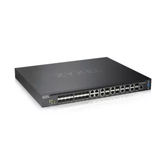   ZYXEL Switch (28 port) 4xLAN(10Gbps) + 8xGigabit kombó SFP+ 16xGigabit SFP+ Fémházas Menedzselhető (28x10GbE port), XS38