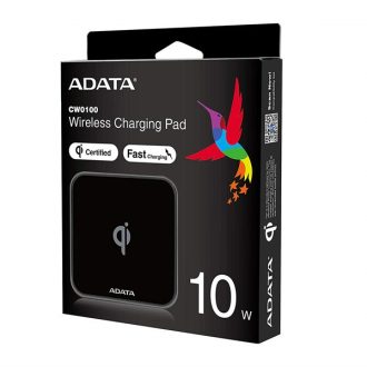   ADATA vezeték nélküli okostelefon töltő Qi, gyorstöltés, 10W, fekete