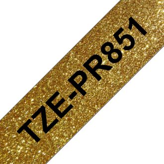   BROTHER Prémium feliratozó szalag TZEPR851, Arany alapon fekete szalag, 24 mm széles, 8m