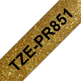   BROTHER Prémium feliratozó szalag TZEPR851, Arany alapon fekete szalag, 24 mm széles, 8m