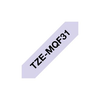   BROTHER szalag TZEMQF31, Pasztell lila alapon fekete szalag, 12 mm széles, 4m