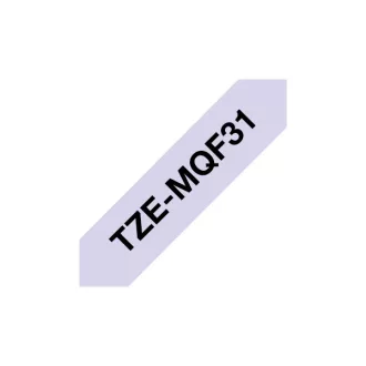   BROTHER szalag TZEMQF31, Pasztell lila alapon fekete szalag, 12 mm széles, 4m