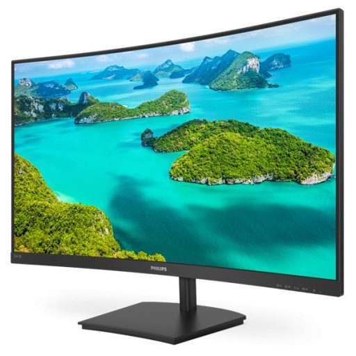 PHILIPS Ívelt VA monitor 23.6" 241E1SCA, 1920x1080, 16:9, 250cd/m2, 4ms, VGA/HDMI, hangszóró
