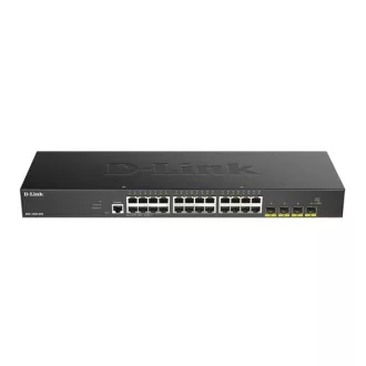   D-LINK Switch 24x1Gbps (24xPOE) + 4xGigabit SFP+ Menedzselhető Rackes, DGS-1250-28XMP/E