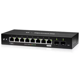   UBiQUiTi EdgeSwitch 8x1000Mbps + 2x1000Mbps SFP, Falra rögzíthető, Menedzselhető - ES-10X