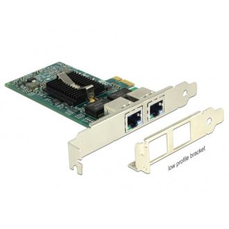   DELOCK PCI-E x1 Bővítőkártya > 2x RJ45 Gigabit LAN i82576