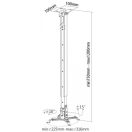 REFLECTA mennyezeti rögzítő  projektor konzol, TAPA 700-1200mm, fehér