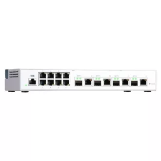   QNAP Switch QSW-M408-4C 12-port: 4x10GbE SFP+/RJ45 combo, 8x1GbE Web menedzselt