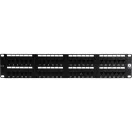 EXCEL Patch Panel Cat.5e UTP 48 portos 2U, fekete